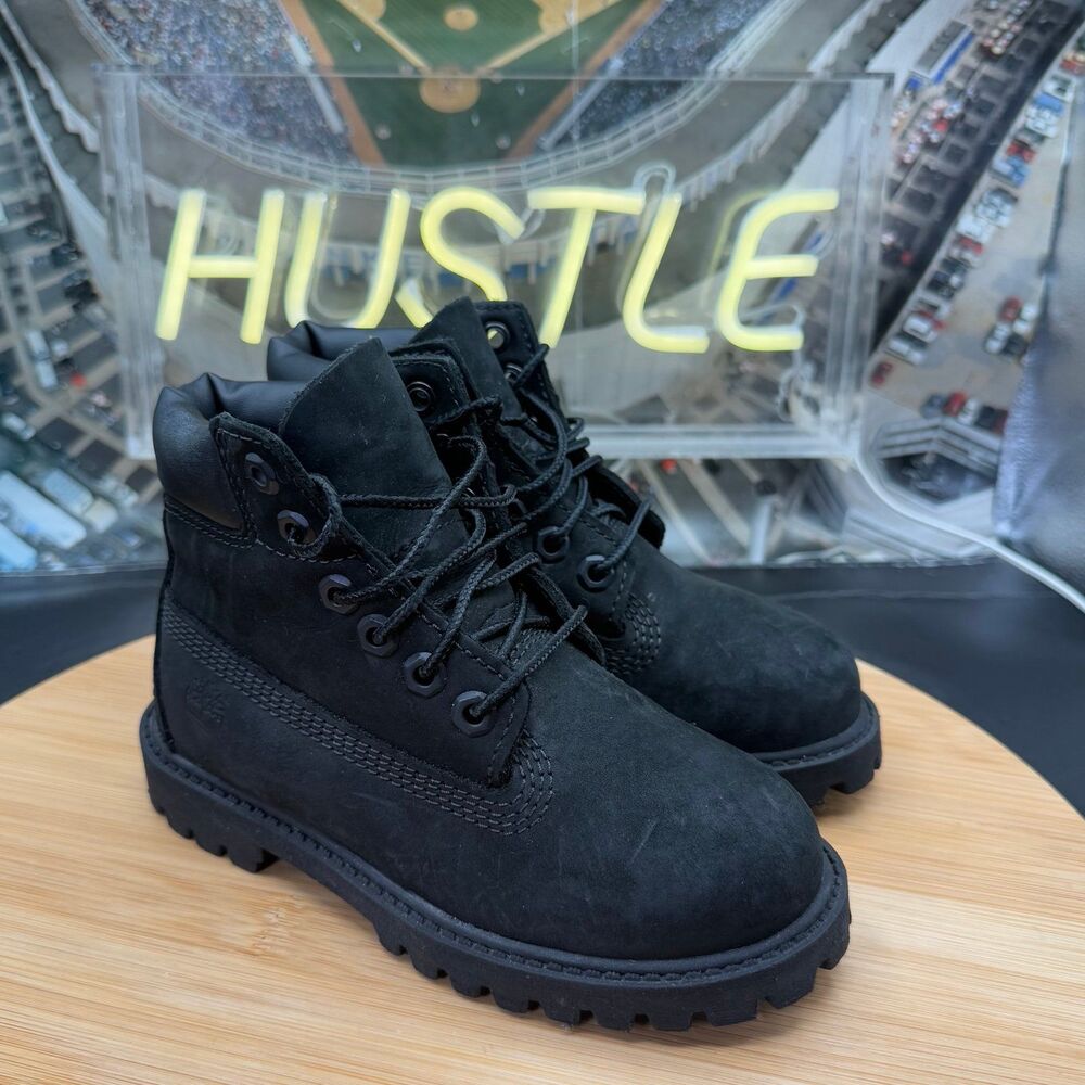 Timberland Premium 6-Inch Boot -Toddler - Black/Nubuck Size 10